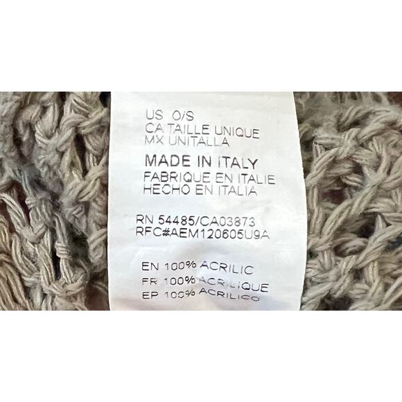Don’t Ask Why Women’s Cardigan Sweater Tan Open Knit Open Front Made kItaly O/S - Picture 7 of 7